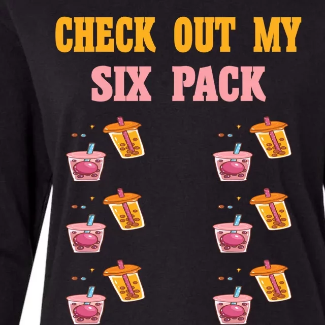 Check Out My Six 6 Pack Bubble Tea Weightlift 'S 'S Great Gift Womens Cotton Relaxed Long Sleeve T-Shirt