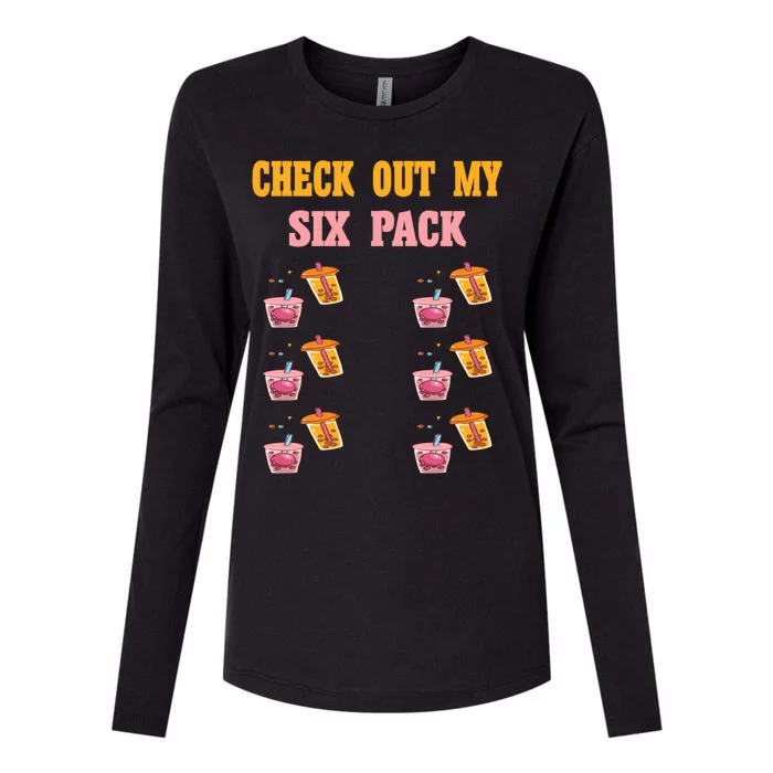 Check Out My Six 6 Pack Bubble Tea Weightlift 'S 'S Great Gift Womens Cotton Relaxed Long Sleeve T-Shirt