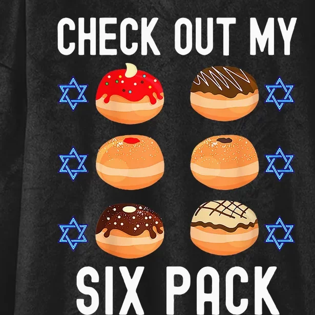 Check Out My Six Pack Donut Abs Hanukkah Chanukah Hooded Wearable Blanket