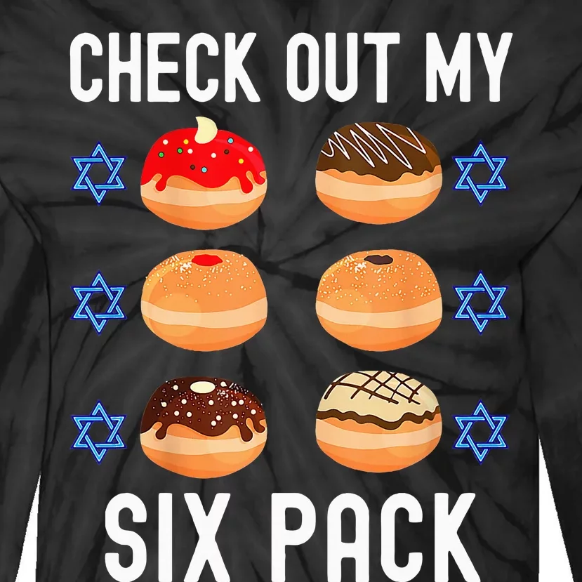 Check Out My Six Pack Donut Abs Hanukkah Chanukah Tie-Dye Long Sleeve Shirt