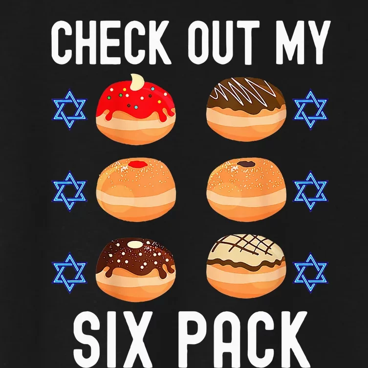 Check Out My Six Pack Donut Abs Hanukkah Chanukah Women's Crop Top Tee