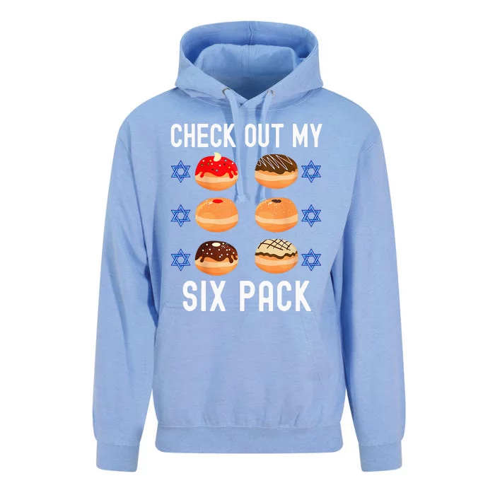 Check Out My Six Pack Donut Abs Hanukkah Chanukah Unisex Surf Hoodie