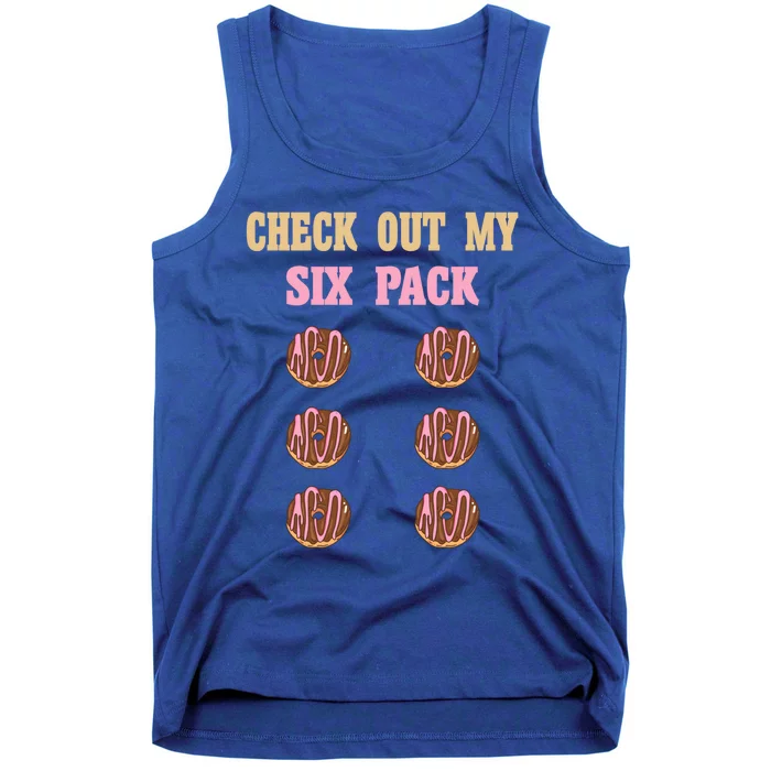 Check Out My Six 6 Pack Chocolate Donut Weightlifting Gift Tank Top