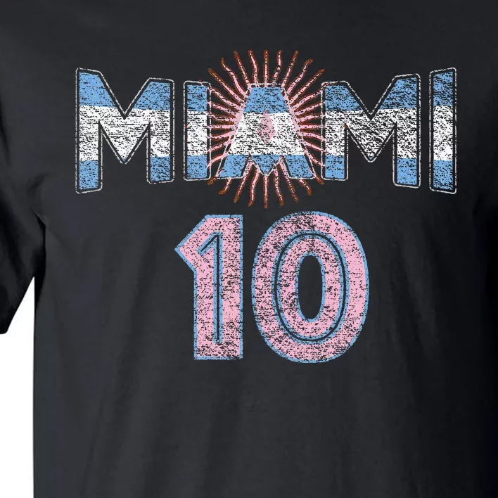 City Of Miami Argentina Blue Pink Sun 10 Flag Tall T-Shirt