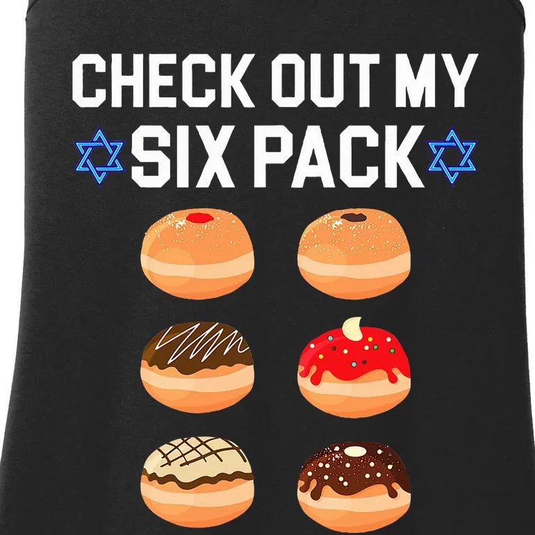 Check Out My Six Pack Donut Abs Hanukkah Chanukah Ladies Essential Tank