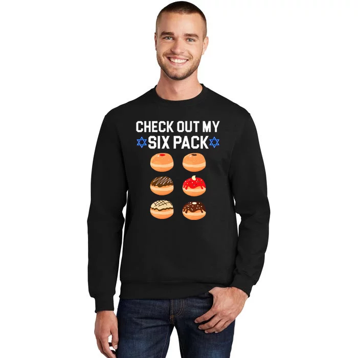 Check Out My Six Pack Donut Abs Hanukkah Chanukah Tall Sweatshirt