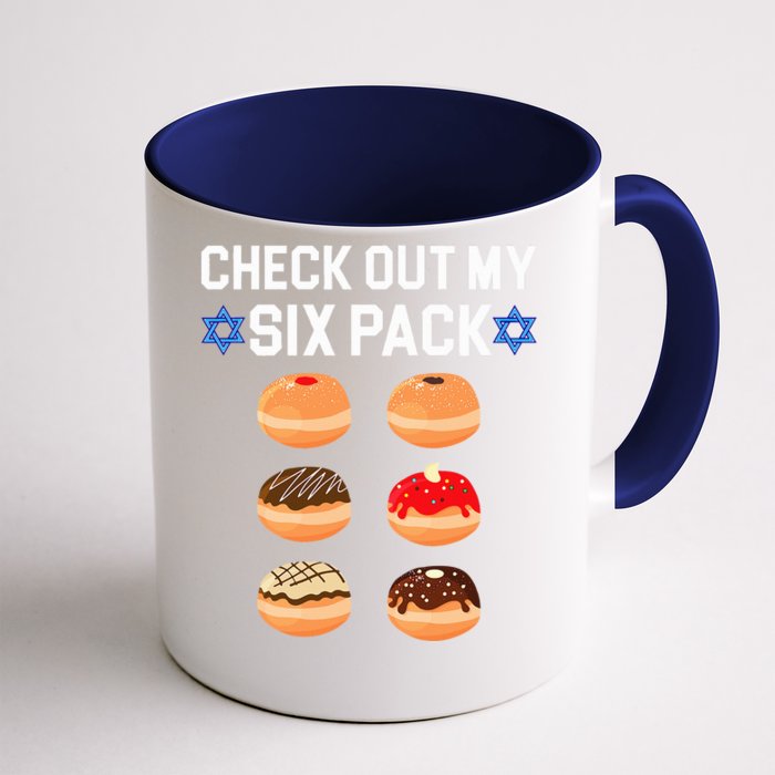 Check Out My Six Pack Donut Abs Hanukkah Chanukah Front & Back Coffee Mug