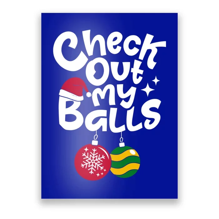 Check Out My Balls Christmas Xmas Sarcastic Joke Poster