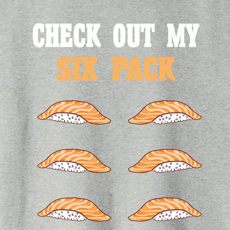 Check Out My Six 6 Pack Ebi Sushi Weightlifting Gift Women's Crop Top Tee