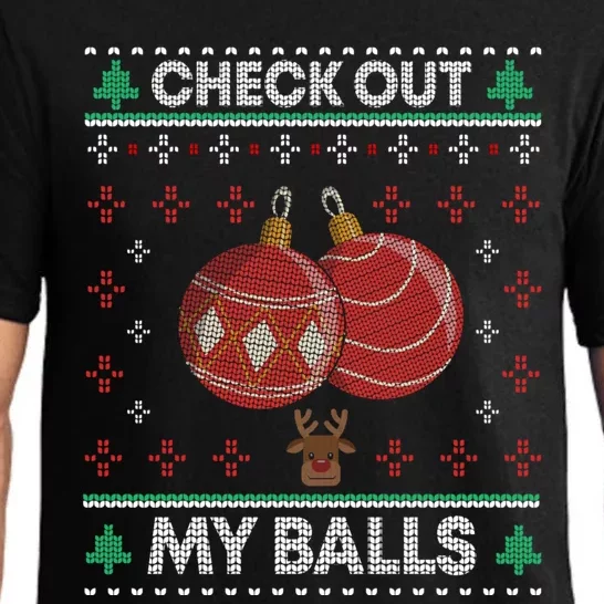 Check Out My Balls Christmas Xmas Sarcastic Joke Pajama Set