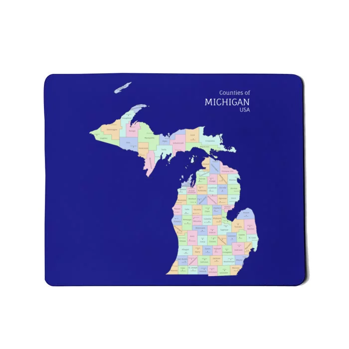 Counties Of Michigan Illustration Map Mousepad