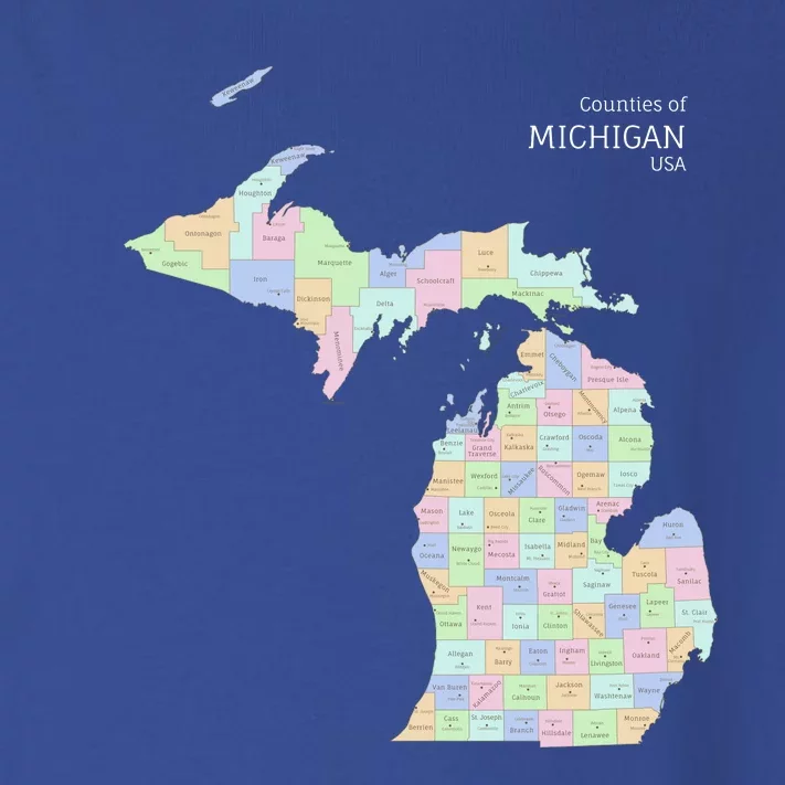 Counties Of Michigan Illustration Map Toddler Long Sleeve Shirt