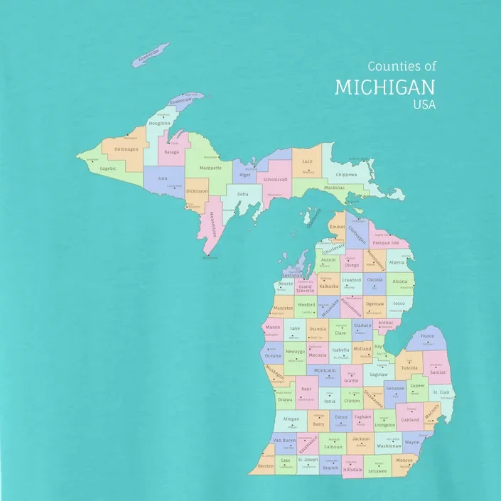 Counties Of Michigan Illustration Map ChromaSoft Performance T-Shirt