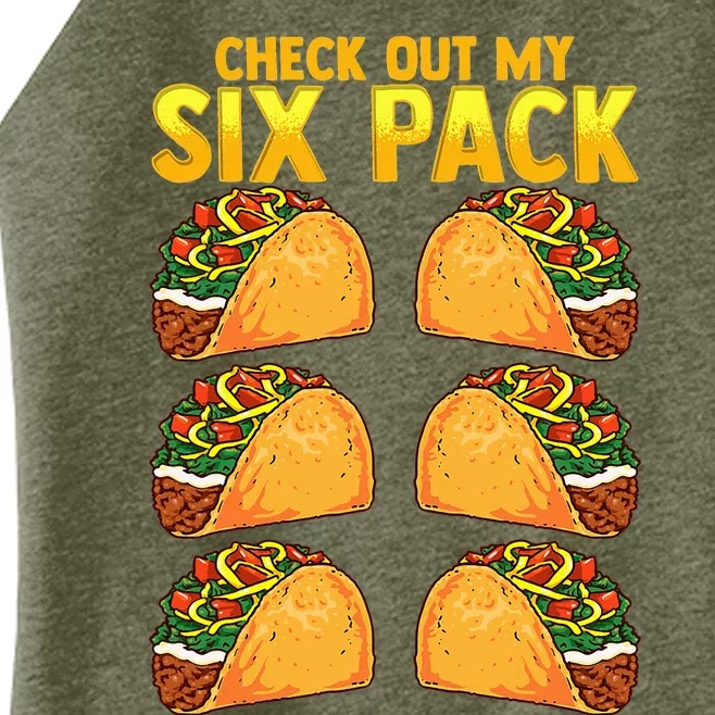 Check Out My Six Pack Taco Funny Cinco de Mayo Fitness Gym Women’s Perfect Tri Rocker Tank