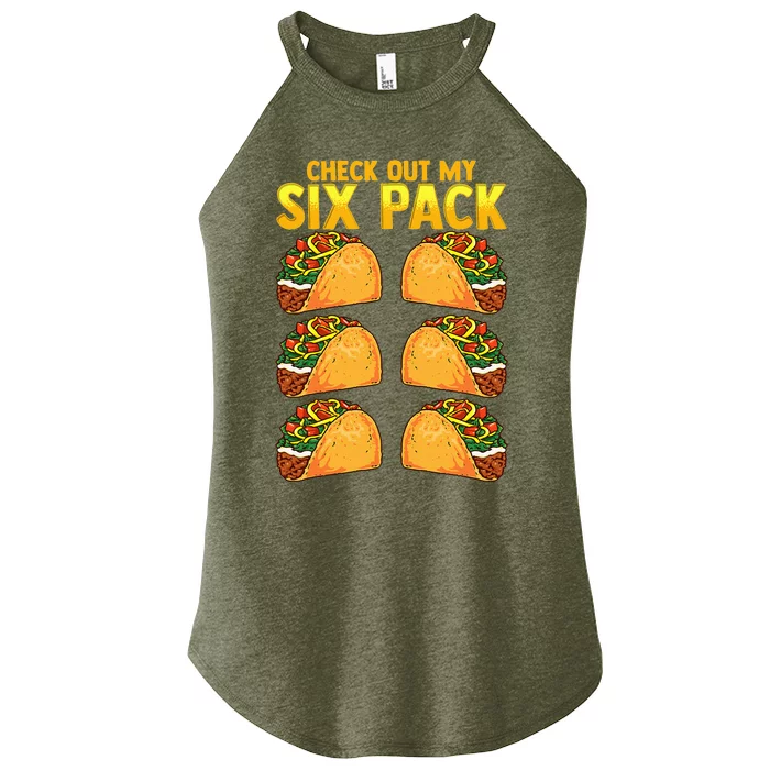 Check Out My Six Pack Taco Funny Cinco de Mayo Fitness Gym Women’s Perfect Tri Rocker Tank