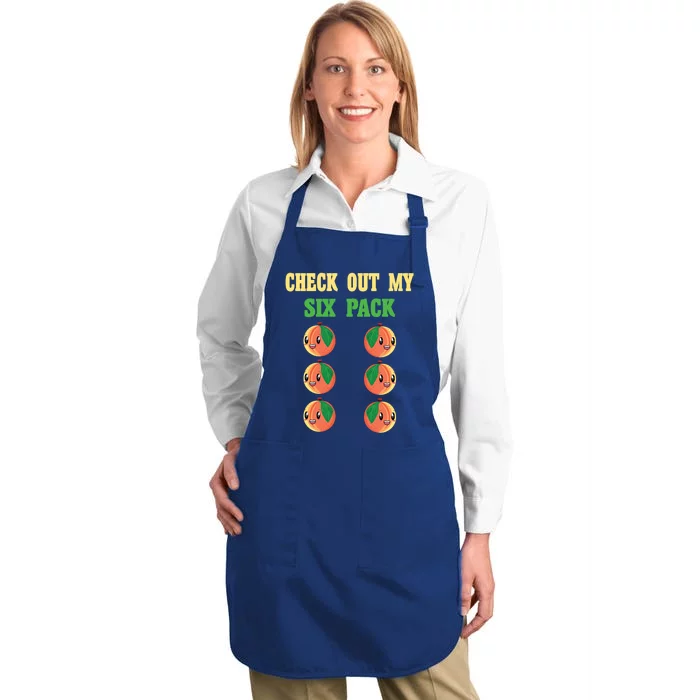 Check Out My Six 6 Pack Peach Weightlifting 'S 'S Gift Full-Length Apron With Pocket