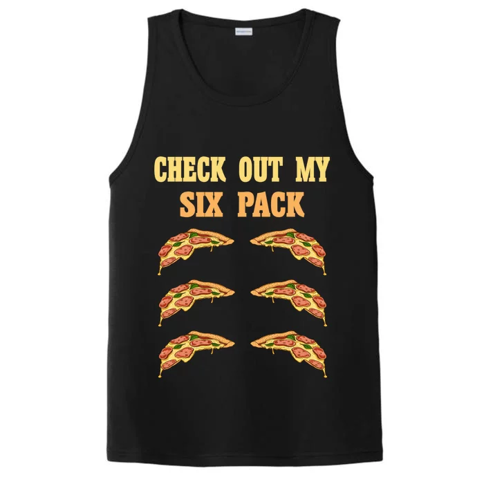 Check Out My Six 6 Pack Pizza Weightlifting 'S 'S Great Gift Performance Tank