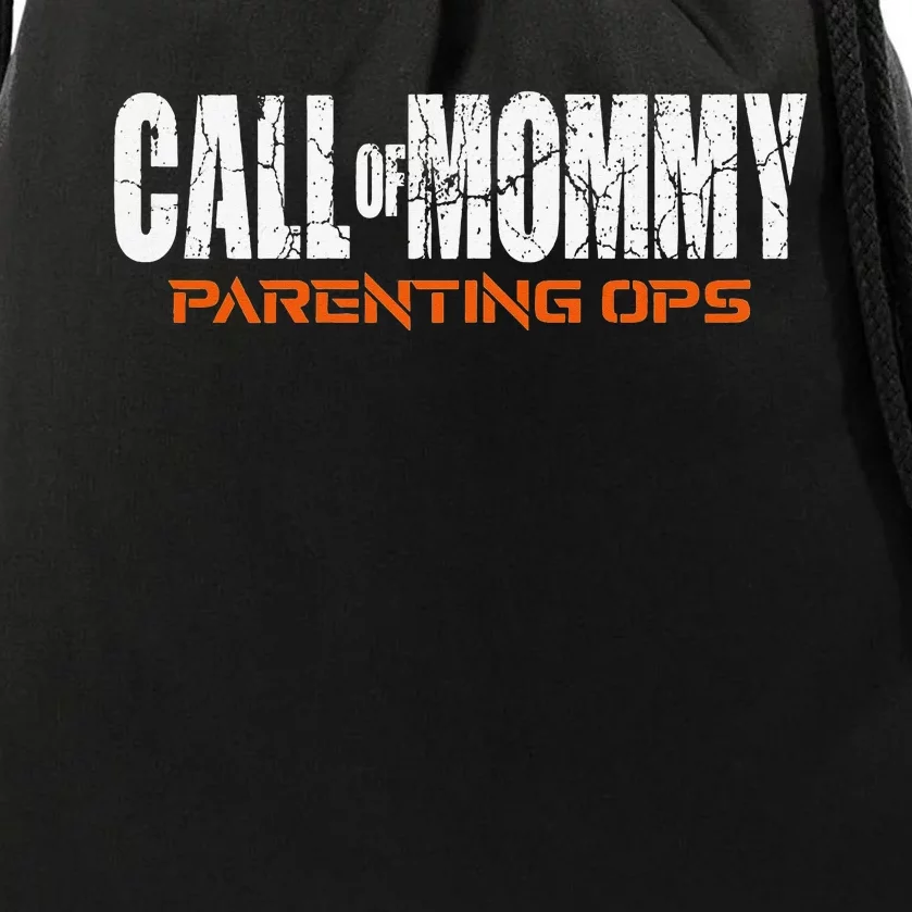 Call Of Mommy Parenting Ops Funny Gamer Mom Mother's Day Drawstring Bag