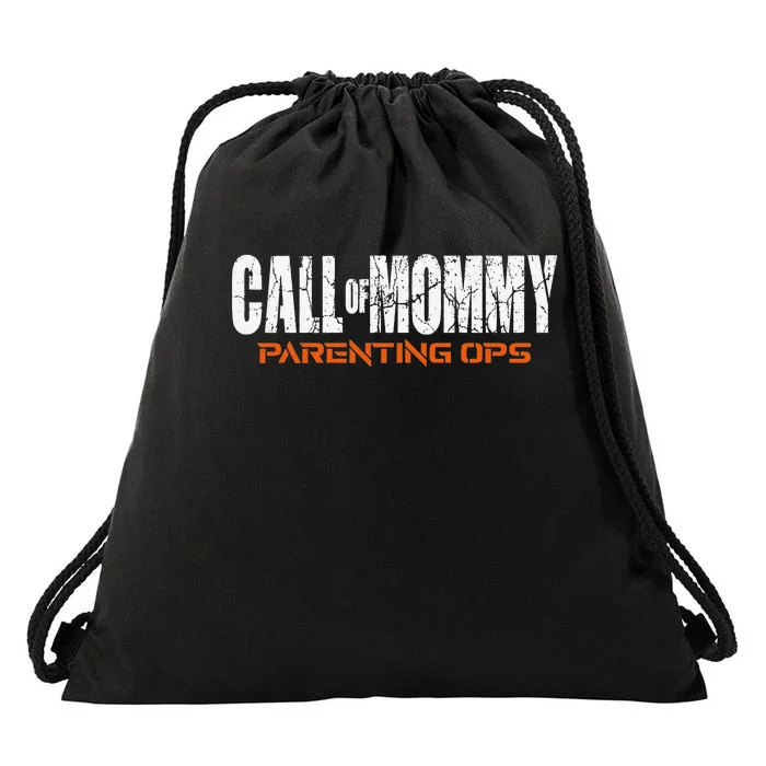 Call Of Mommy Parenting Ops Funny Gamer Mom Mother's Day Drawstring Bag