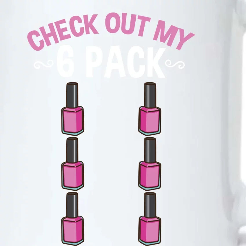 Check Out My Six Pack Nail Polish Gift Black Color Changing Mug