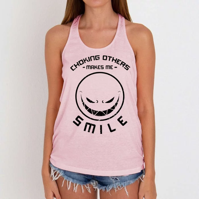 Choking Others Makes Me Smile Women's Knotted Racerback Tank