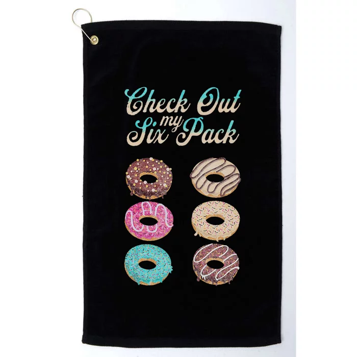 Check Out My Six Pack Funny Donut Platinum Collection Golf Towel