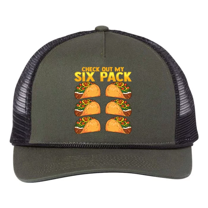 Check Out My Six Pack Taco Funny Cinco De Mayo Fitness Gym Retro Rope Trucker Hat Cap