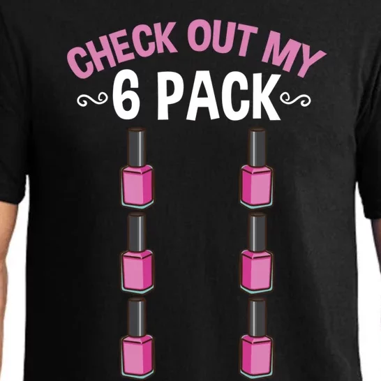 Check Out My Six Pack Nail Polish Gift Pajama Set