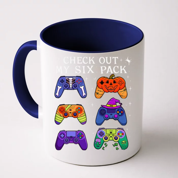 Check Out My 6 Six Pack Video Game Halloween Gamers Front & Back Coffee Mug