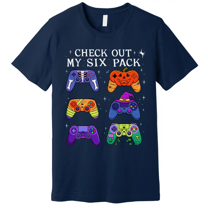 Check Out My 6 Six Pack Video Game Halloween Gamers Premium T-Shirt