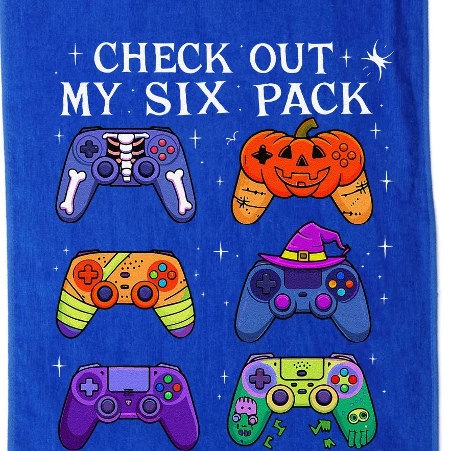 Check Out My 6 Six Pack Video Game Halloween Gamers Platinum Collection Golf Towel