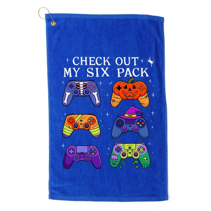 Check Out My 6 Six Pack Video Game Halloween Gamers Platinum Collection Golf Towel