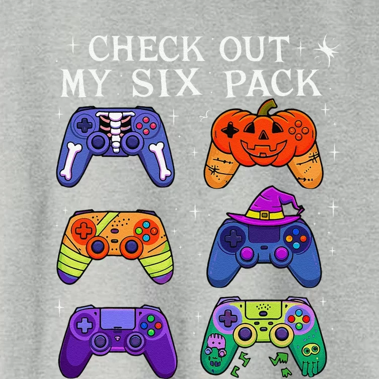 Check Out My 6 Six Pack Video Game Halloween Gamers Women's Crop Top Tee