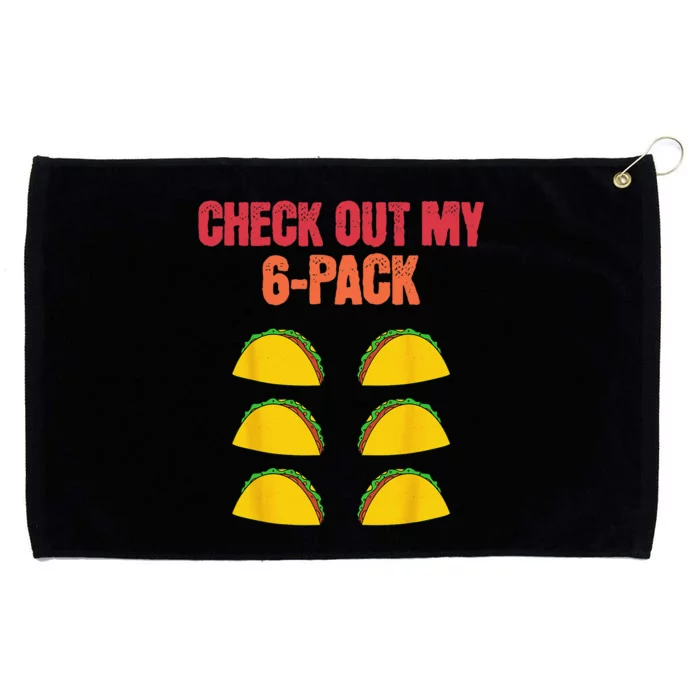 Check Out My Six 6 Pack With Tacos For Cinco de Mayo Funny Grommeted Golf Towel