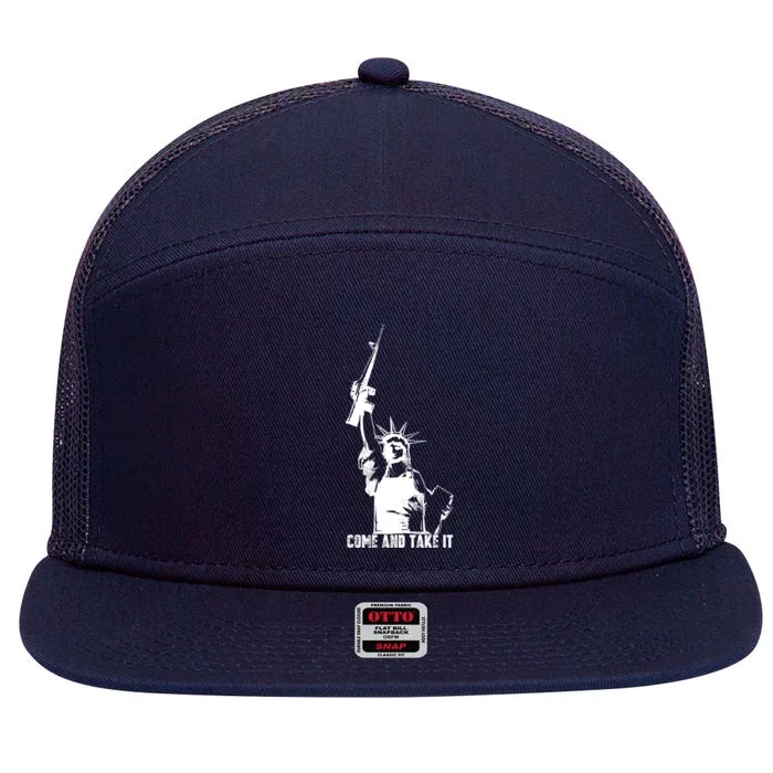 Come & Take It Liberty Gun & Second Amendment 7 Panel Mesh Trucker Snapback Hat