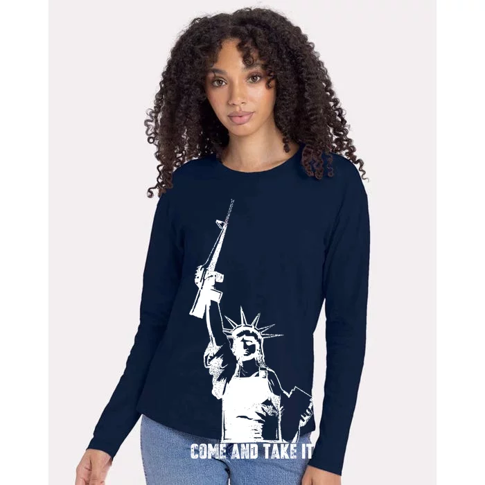 Come & Take It Liberty Gun & Second Amendment Womens Cotton Relaxed Long Sleeve T-Shirt