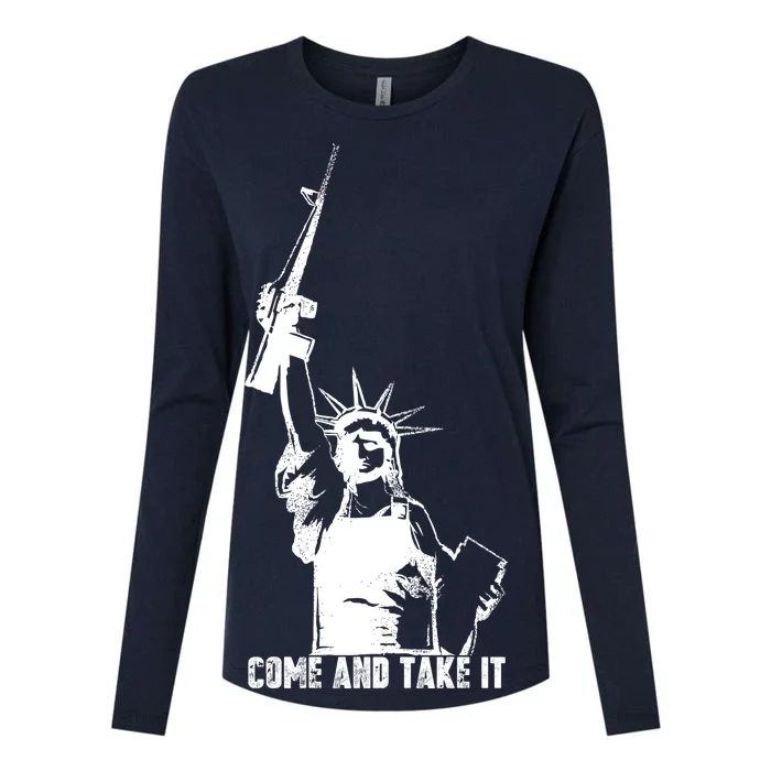 Come & Take It Liberty Gun & Second Amendment Womens Cotton Relaxed Long Sleeve T-Shirt