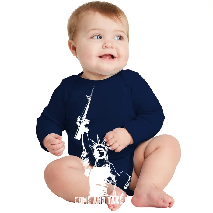 Come & Take It Liberty Gun & Second Amendment Baby Long Sleeve Bodysuit