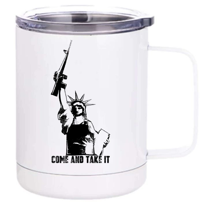 Come & Take It Liberty Gun & Second Amendment Front & Back 12oz Stainless Steel Tumbler Cup