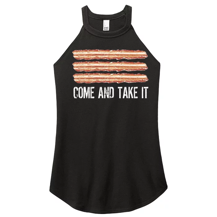 Come and Take It Bacon Women’s Perfect Tri Rocker Tank