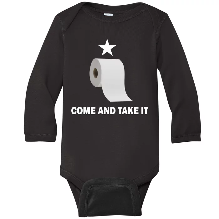 Come and Take It Funny Toilet Paper Baby Long Sleeve Bodysuit