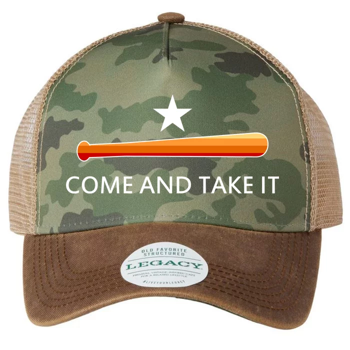 Come and Take It Houston Vintage Baseball Bat Flag Legacy Tie Dye Trucker Hat