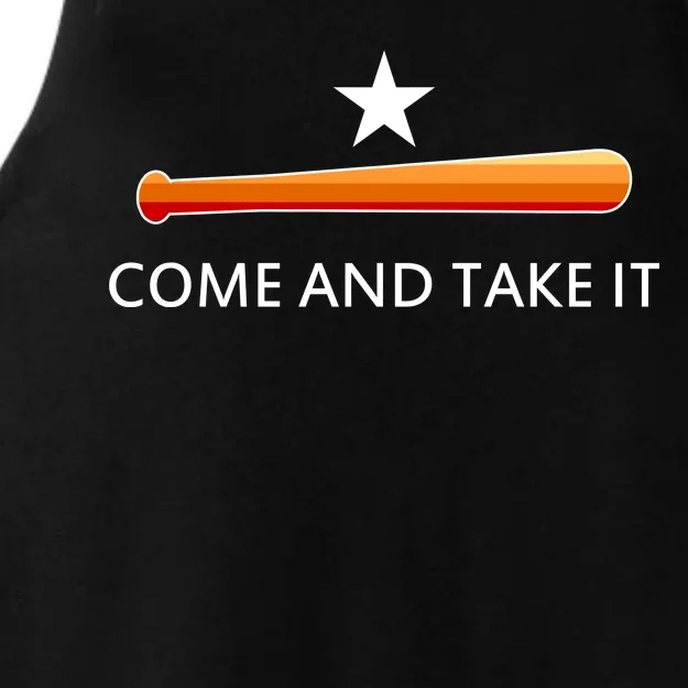 Come and Take It Houston Vintage Baseball Bat Flag Ladies Tri-Blend Wicking Tank