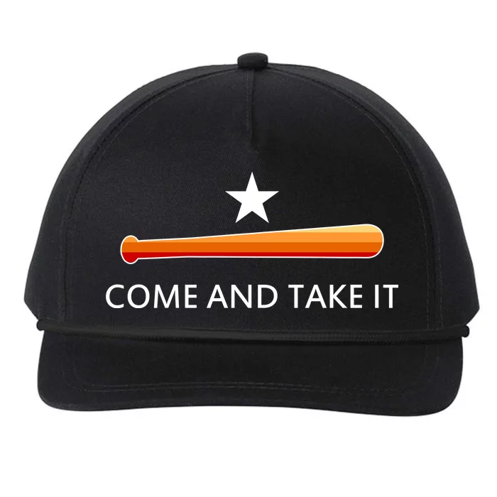 Come and Take It Houston Vintage Baseball Bat Flag Snapback Five-Panel Rope Hat