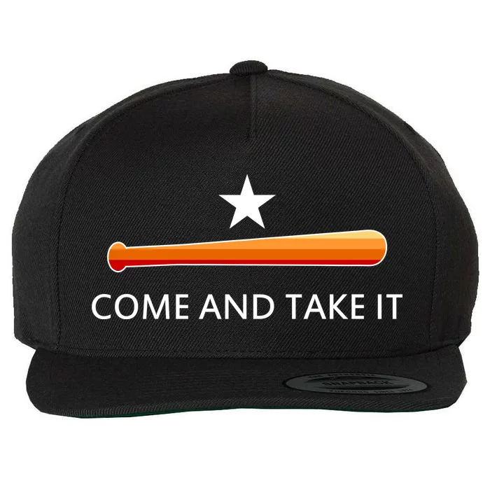 Come and Take It Houston Vintage Baseball Bat Flag Wool Snapback Cap