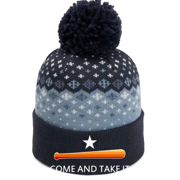 Come and Take It Houston Vintage Baseball Bat Flag The Baniff Cuffed Pom Beanie