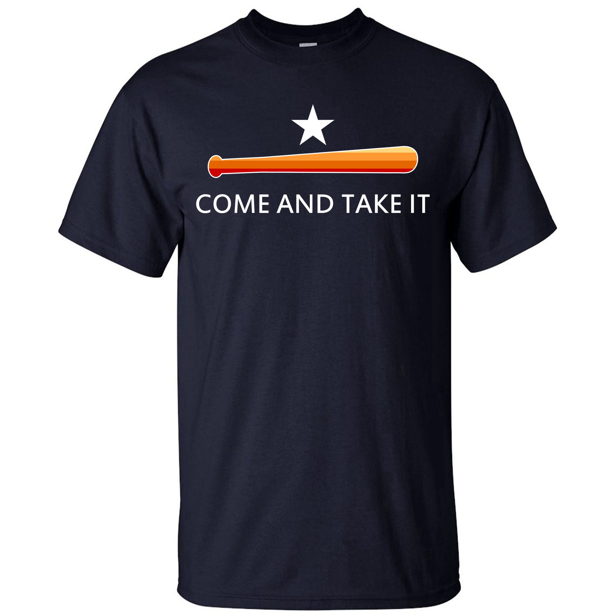 Come and Take It Houston Vintage Baseball Bat Flag T-Shirt