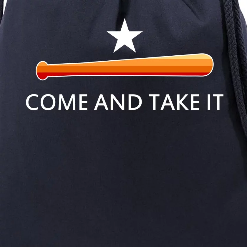 Come and Take It Houston Vintage Baseball Bat Flag Drawstring Bag