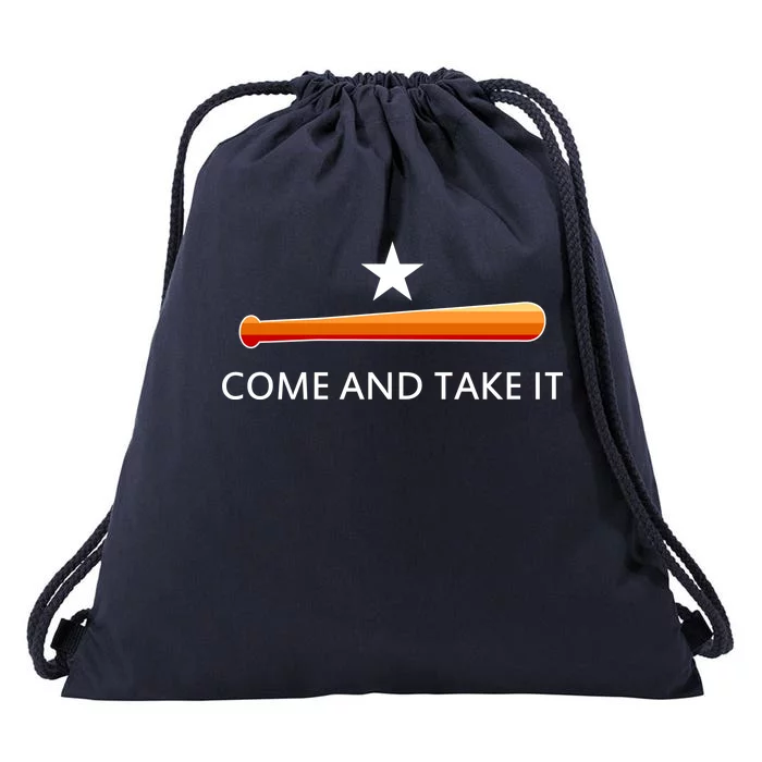 Come and Take It Houston Vintage Baseball Bat Flag Drawstring Bag