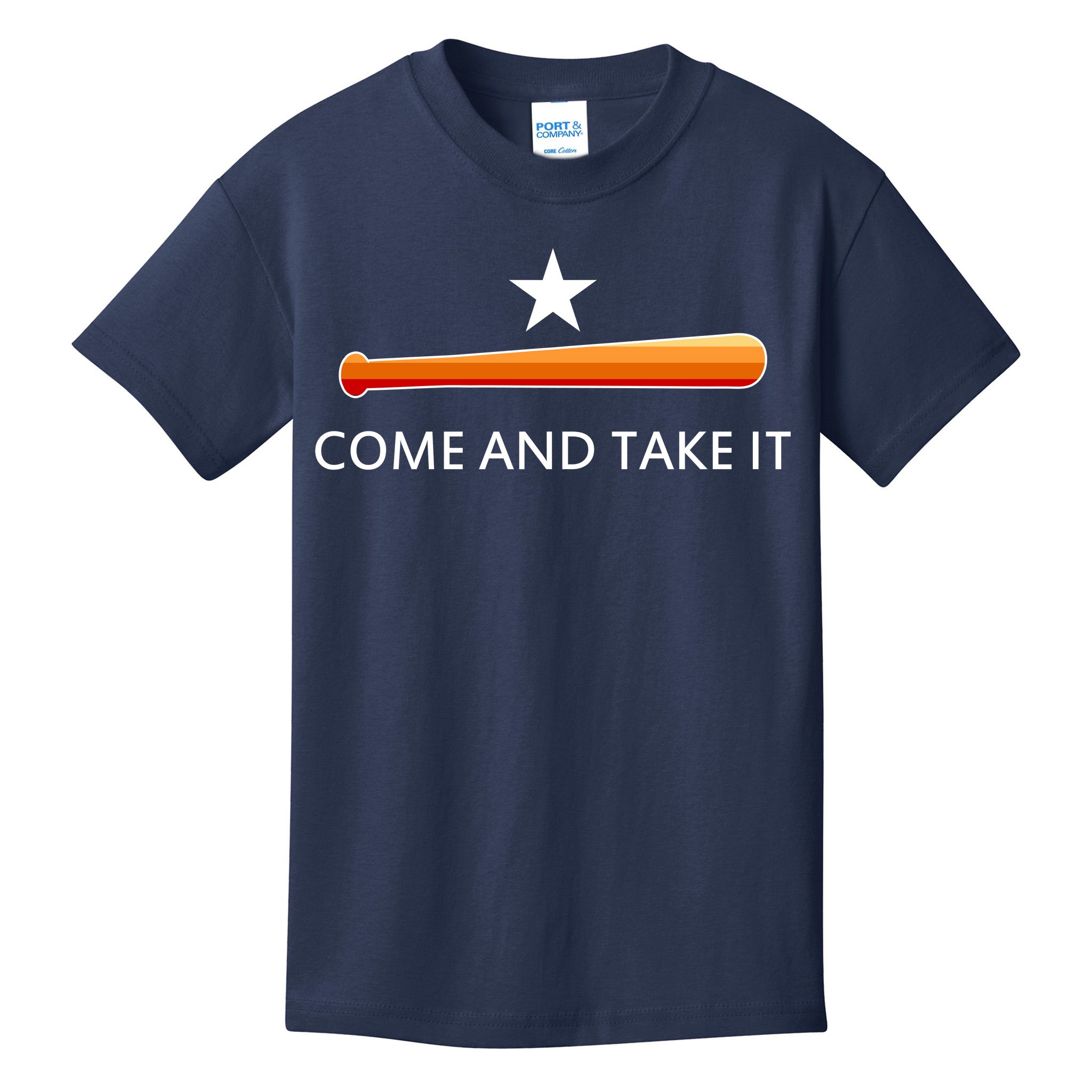 Come and Take It Houston Vintage Baseball Bat Flag T-Shirt